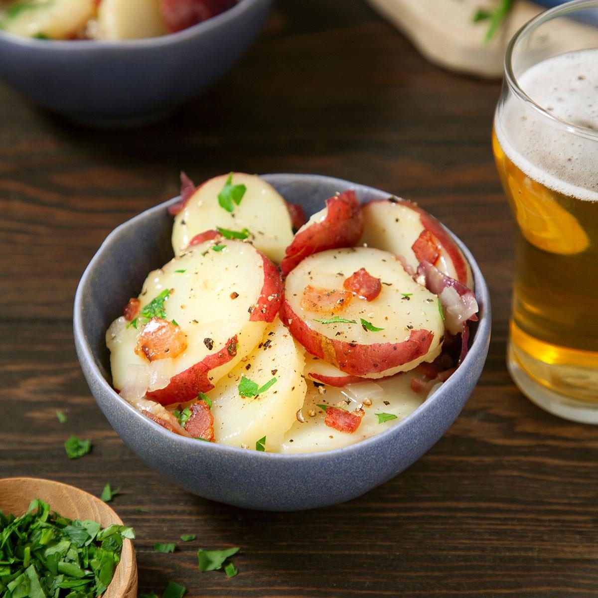 Authentic German Potato Salad Recipe with Bacon Vinaigrette